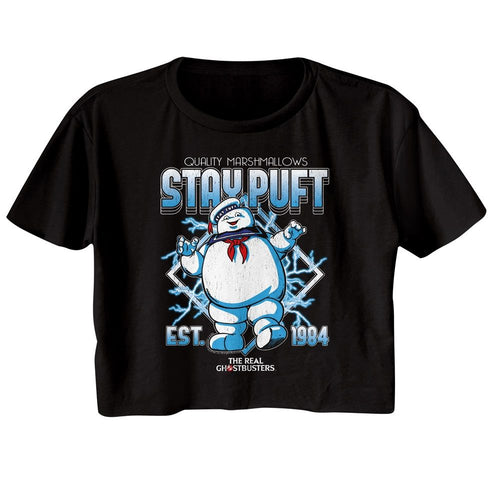 The Real Ghostbusters Ladies Crop Top - Rgb Stay Puft Electricity