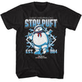 Black The Real Ghostbusters t-shirt featuring a The Real Ghostbusters Rgb Stay Puft Electricity design