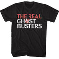 Black The Real Ghostbusters t-shirt featuring a Real Ghostbusters logo design