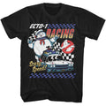 Black The Real Ghostbusters t-shirt featuring a The Real Ghostbusters Rgb Ecto 1 Racing design