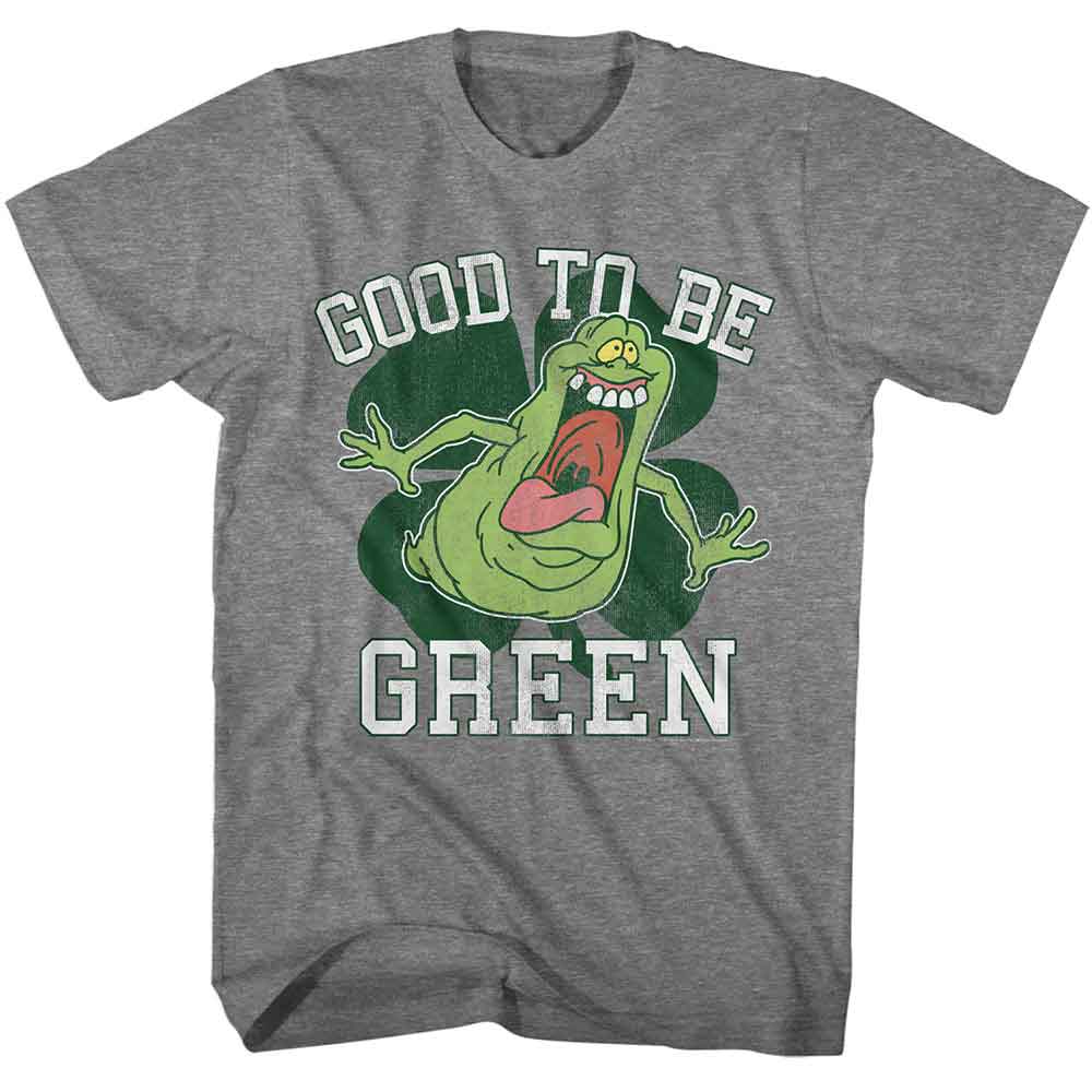 Graphite Heather The Real Ghostbusters t-shirt featuring a The Real Ghostbusters Rgb Good to Be Green design