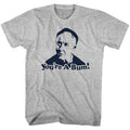 Gray Heather Rocky t-shirt featuring a Rocky You’Re a Bum design