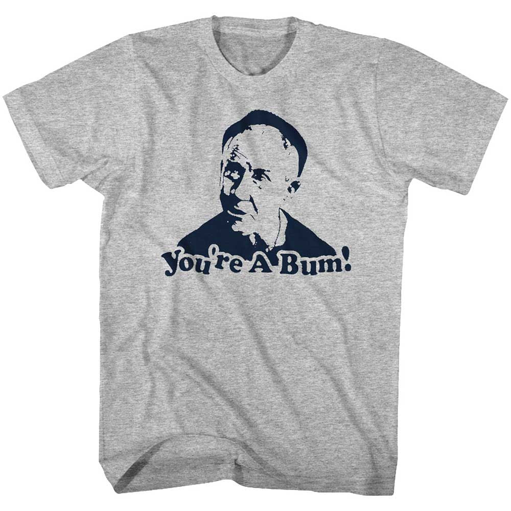 Gray Heather Rocky t-shirt featuring a Rocky You’Re a Bum design