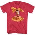 Red Heather Rocky t-shirt featuring a Rocky Beaten design