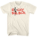 Natural Rocky t-shirt featuring a Rocky Rocky-O design