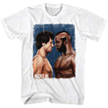 White Rocky t-shirt featuring a Rocky Rocky vs. Clubber Painting design