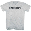 Gray Heather Rocky t-shirt featuring a Rocky Rocky Logo design