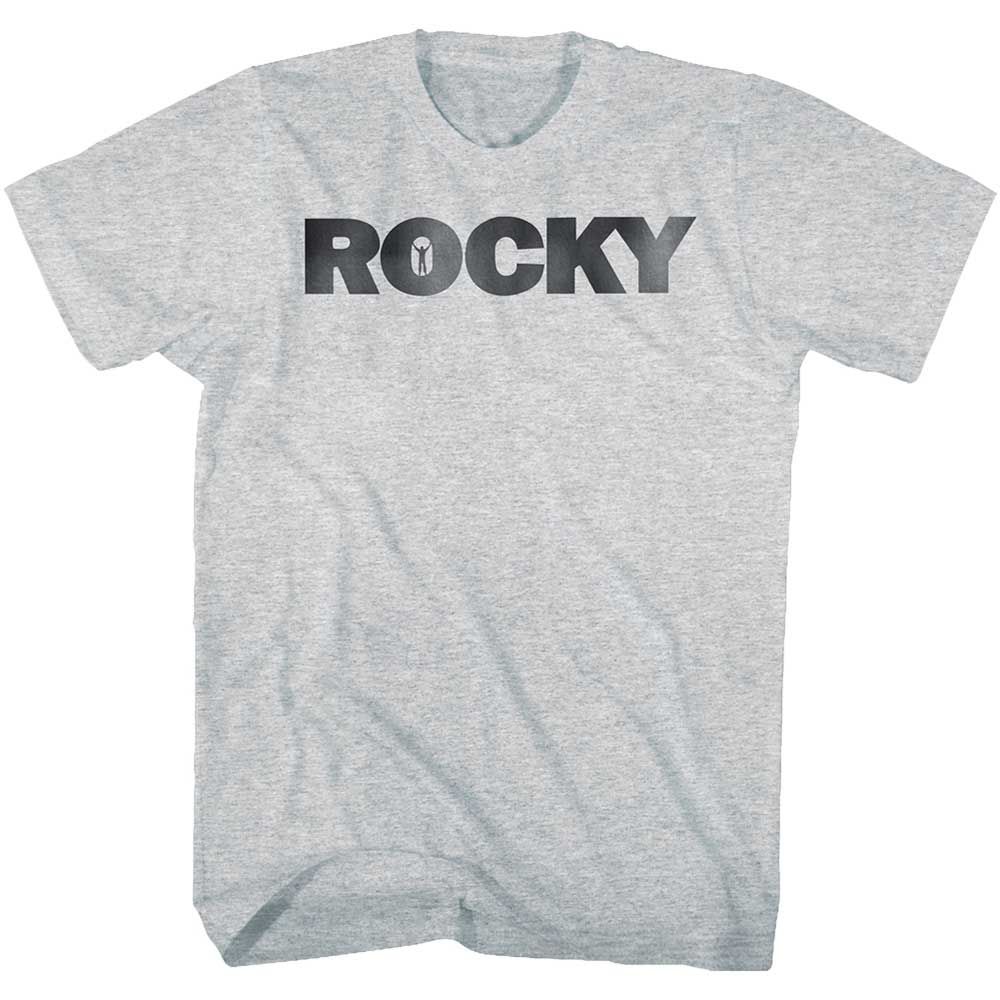 Gray Heather Rocky t-shirt featuring a Rocky Rocky Logo design