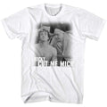 White Rocky t-shirt featuring a Rocky Rock and Mick design