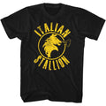 Black Rocky t-shirt featuring a Rocky Blk Stallion design