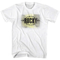 White Rocky t-shirt featuring a Rocky Italian design