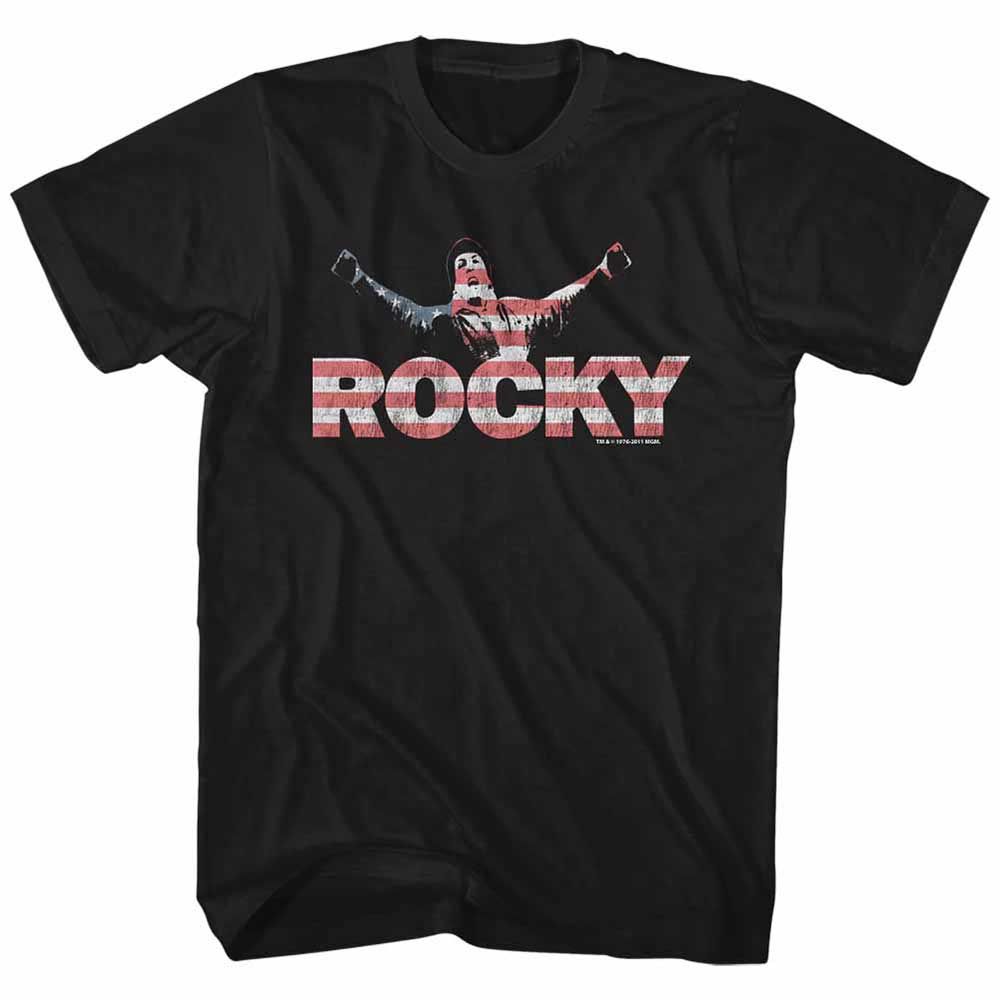Black Rocky t-shirt featuring a Rocky Classic Rock design