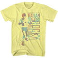 Yellow Heather Rocky t-shirt featuring a Rocky Italy Man design