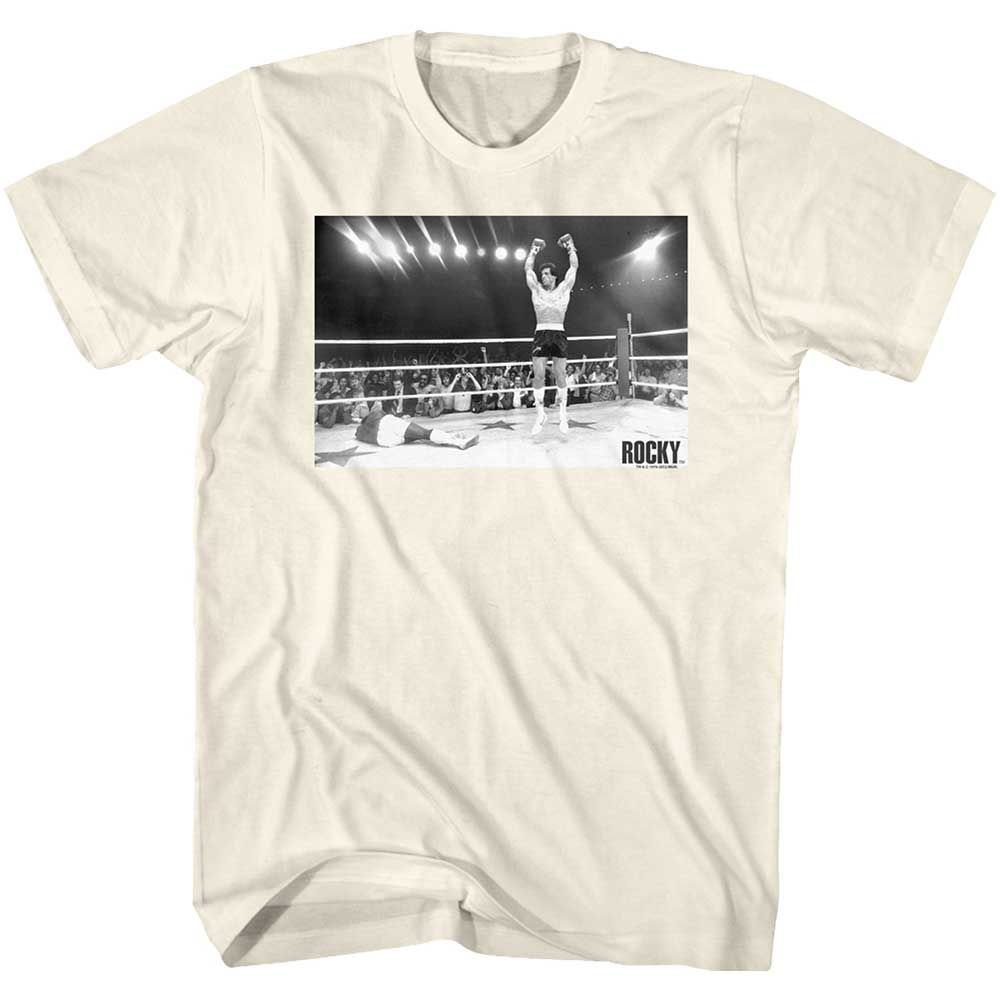Natural Rocky t-shirt featuring a Rocky Yippee design