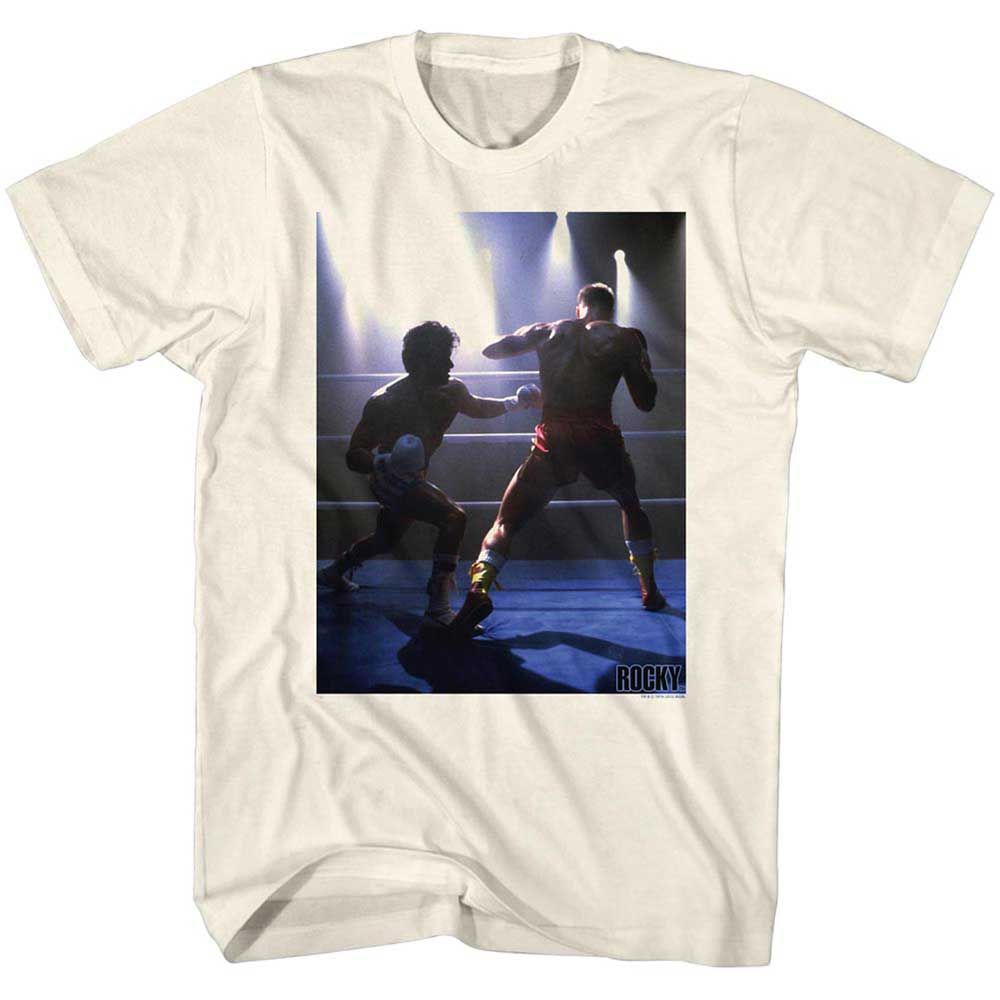 Natural Rocky t-shirt featuring a Rocky Down for This design