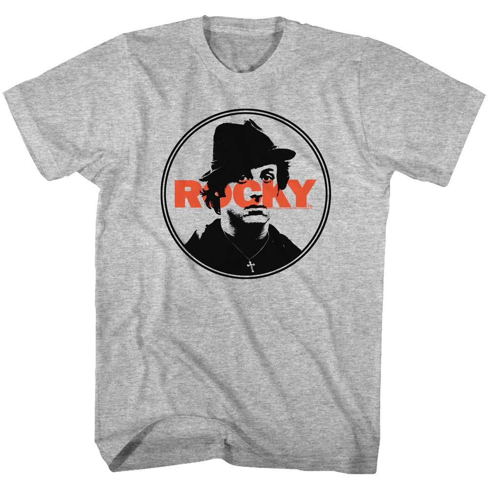 Gray Heather Rocky t-shirt featuring a Rocky Stamped design
