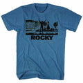 Indigo Heather Rocky t-shirt featuring a Rocky Blktree design