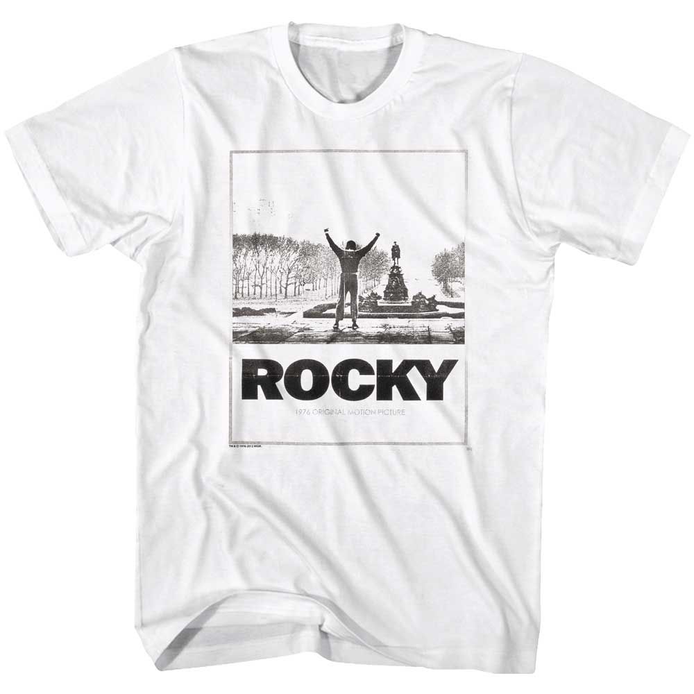 White Rocky t-shirt featuring a Rocky Snow Rock design