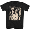 Black Rocky t-shirt featuring a Rocky Greased Lightning design