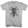 Gray Heather Rocky t-shirt featuring a Rocky Vitruvian Rocky design