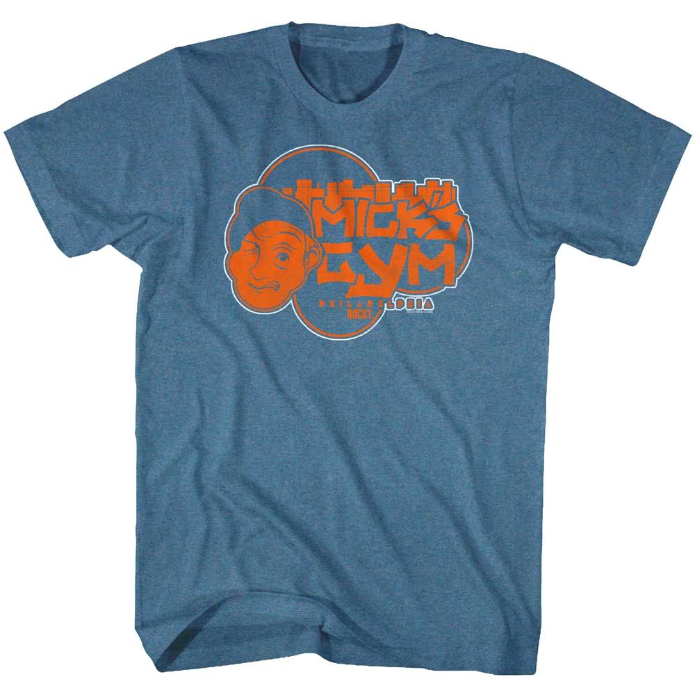 Indigo Heather Rocky t-shirt featuring a Rocky Street Fighter 2 design