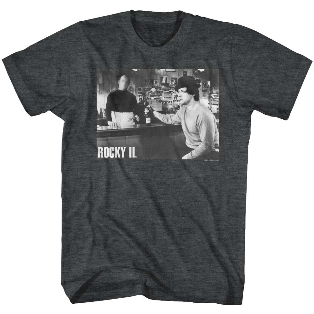 Black Heather Rocky t-shirt featuring a Rocky Compsure design