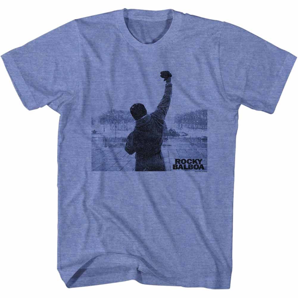 Light Blue Heather Rocky t-shirt featuring a Rocky Balboa Victory design