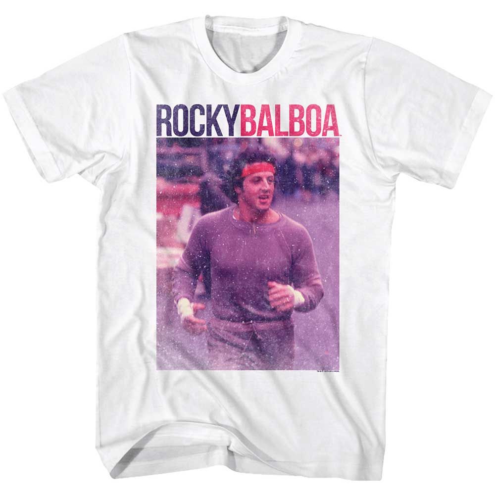 White Rocky t-shirt featuring a Rocky Pic with Name design