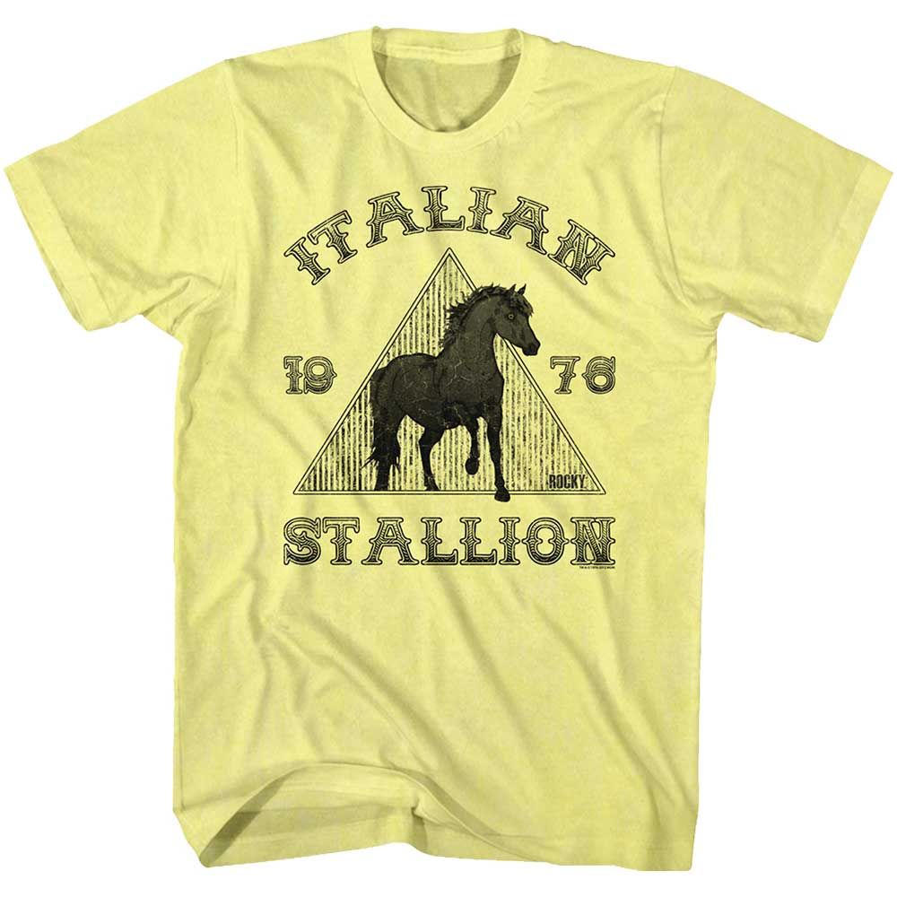 Yellow Heather Rocky t-shirt featuring an Italian Stallion design