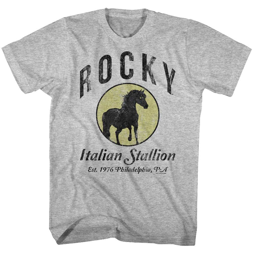 Gray Heather Rocky t-shirt featuring a Rocky Established 1967 design