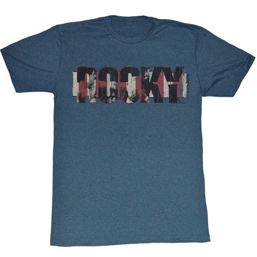 Navy Heather Rocky t-shirt featuring a Rocky Kay Oh design