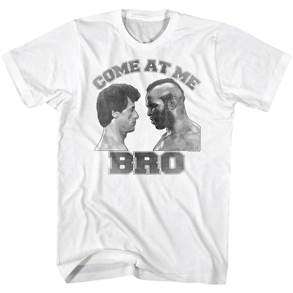 White Rocky t-shirt featuring a Rocky Come at Me design