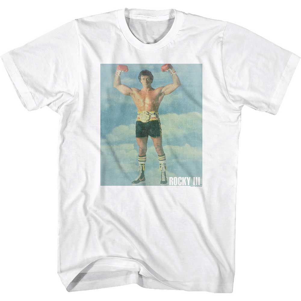 White Rocky t-shirt featuring a Rocky So Fly design