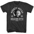 Black Heather Rocky t-shirt featuring a Mighty Mick design
