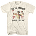 Natural Rocky t-shirt featuring a Rocky Stallion design