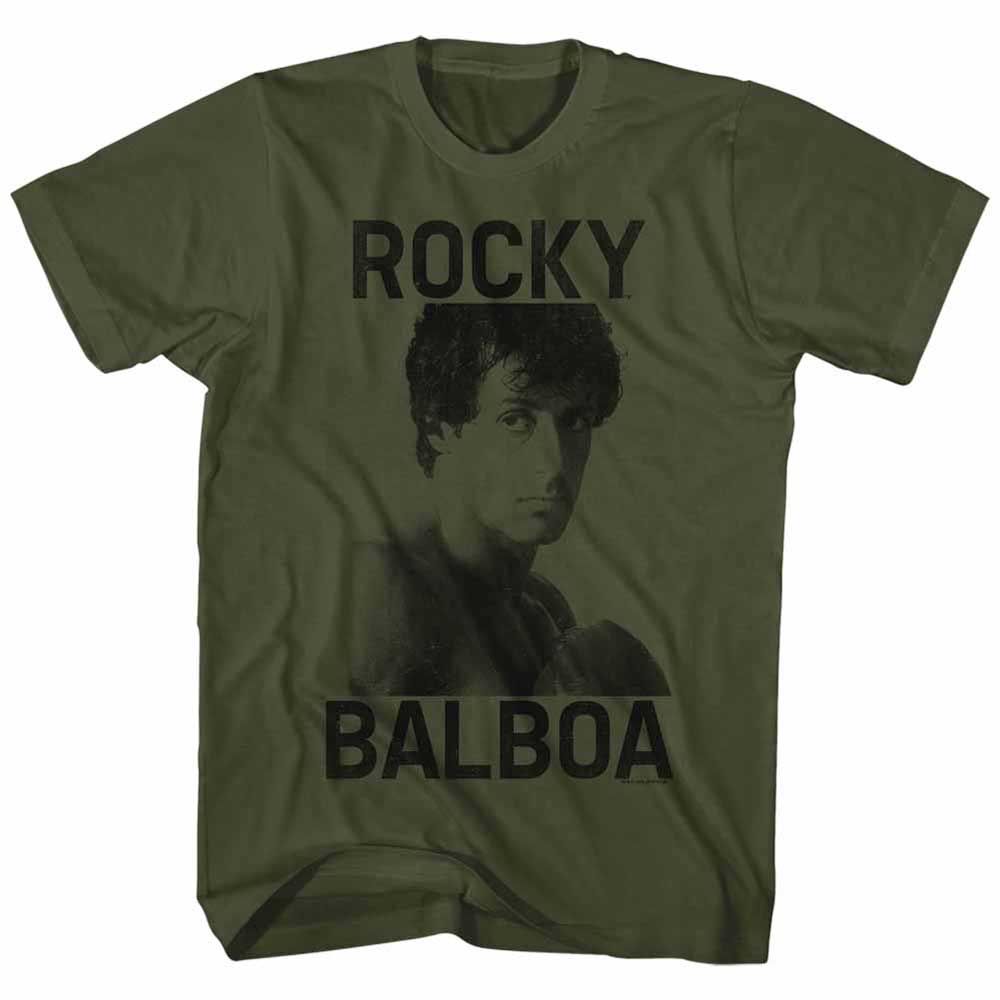 Military Green Rocky t-shirt featuring a Rocky Balboa design
