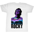 White Rocky t-shirt featuring a Rocky Wrong design