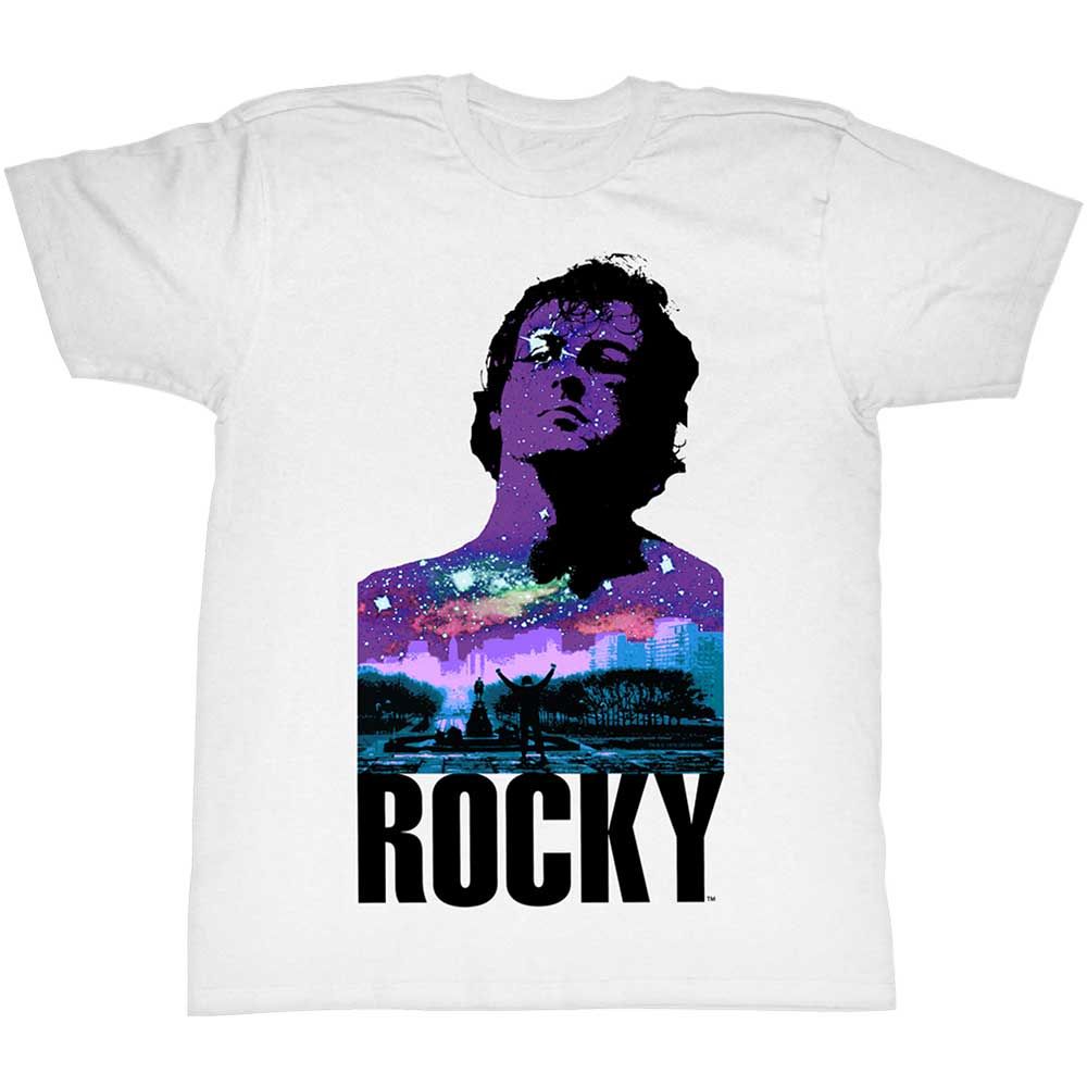 White Rocky t-shirt featuring a Rocky Wrong design