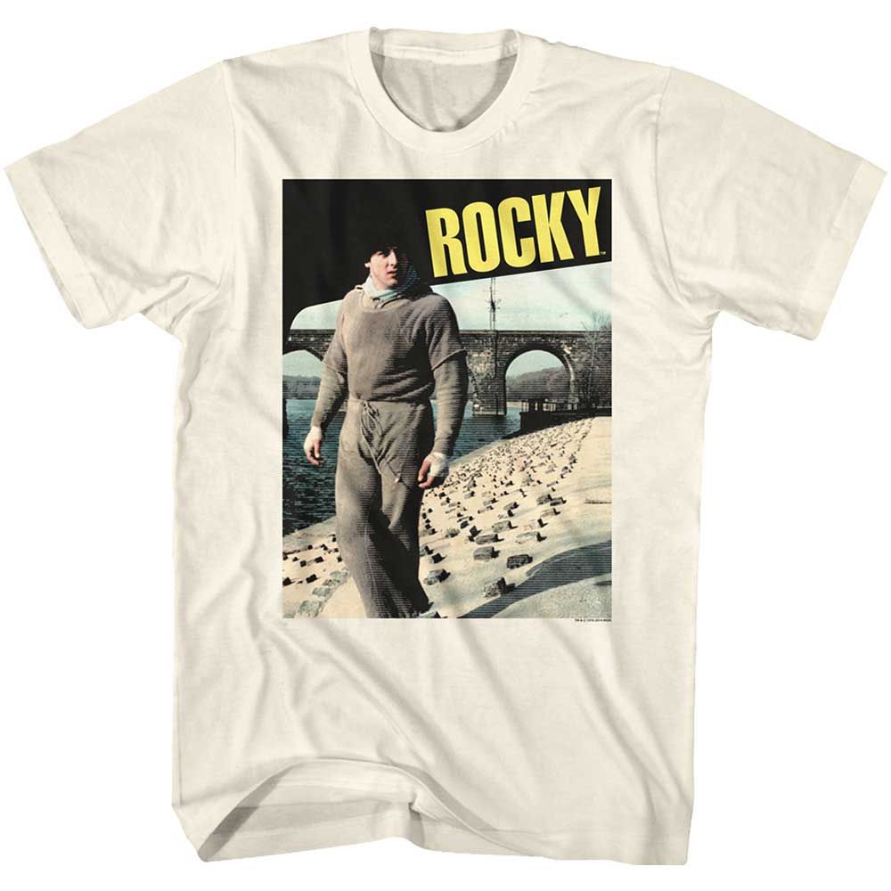 Natural Rocky t-shirt featuring a Rocky Idk design