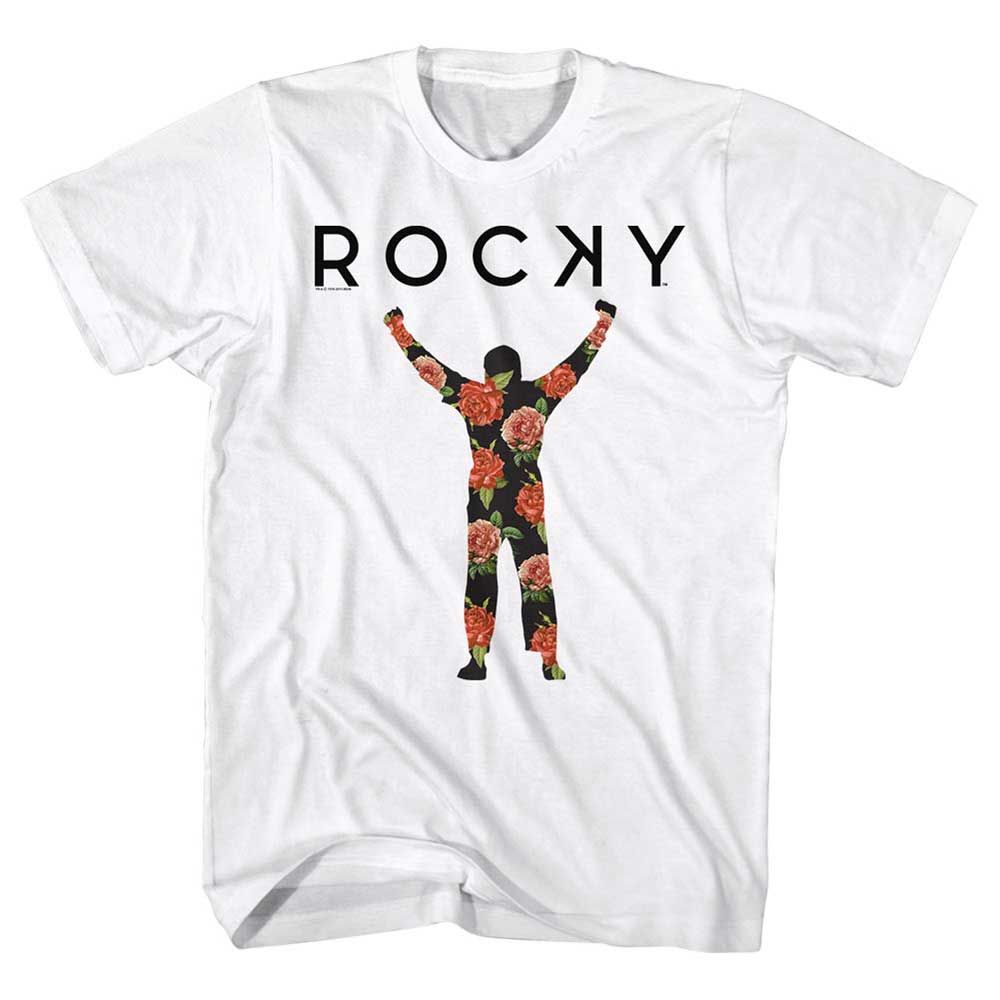 White Rocky t-shirt featuring a Rocky Flower 2 design