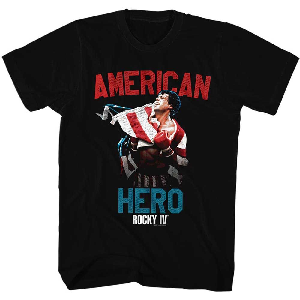 Black Rocky t-shirt featuring a Rocky Hero design