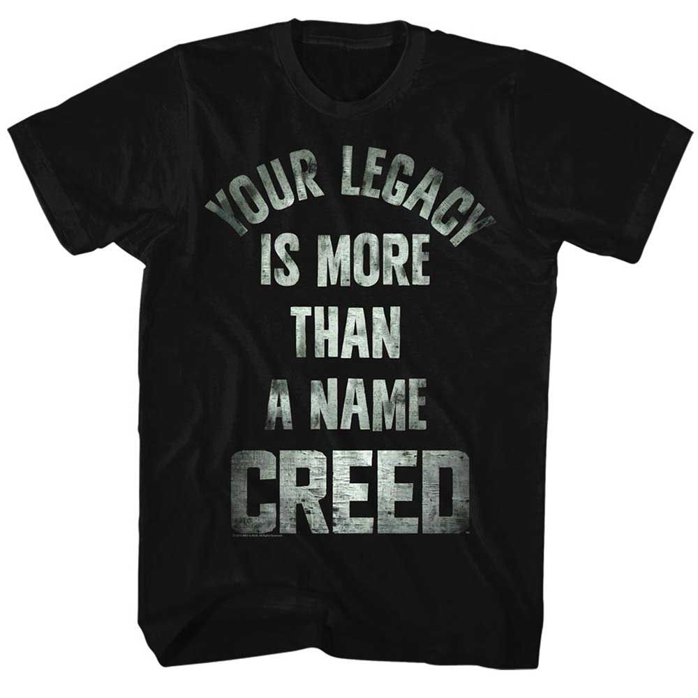 Black Rocky t-shirt featuring a Rocky Tagline design