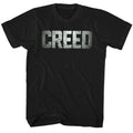 Black Rocky t-shirt featuring a Creed Logo design