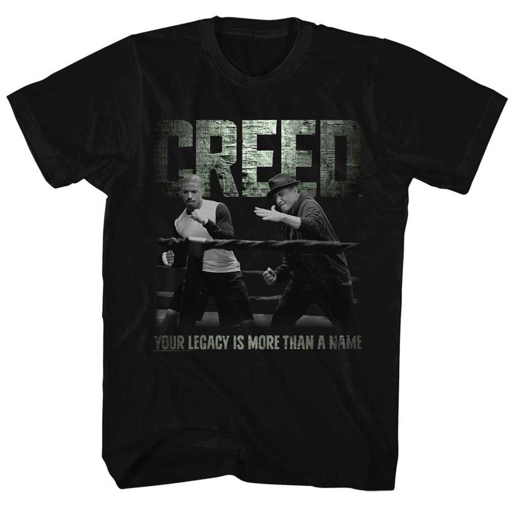Black Rocky t-shirt featuring an Embrace the Legacy design