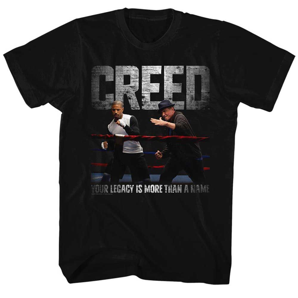 Black Rocky t-shirt featuring an Embrace the Legacy color design