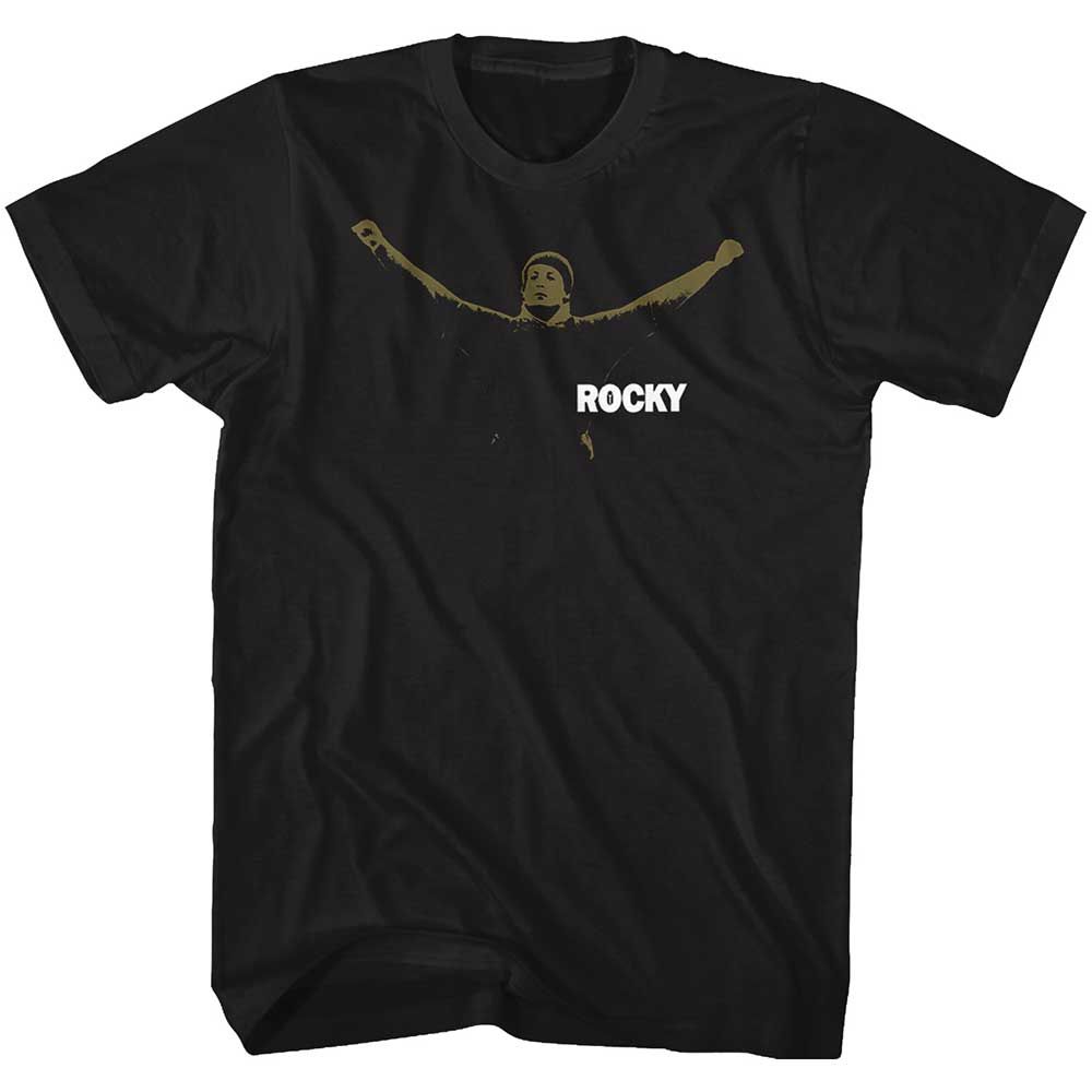 Black Rocky t-shirt featuring a Rocky Running design