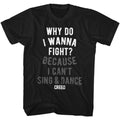 Black Rocky t-shirt featuring a Rocky Wannafight design