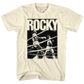 Natural Rocky t-shirt featuring a Rocky Knockout design