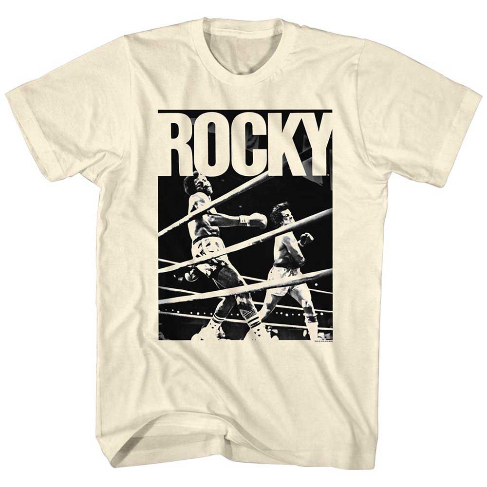 Natural Rocky t-shirt featuring a Rocky Knockout design