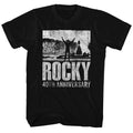 Black Rocky t-shirt featuring a Rocky 40Th Anniversary 2 design